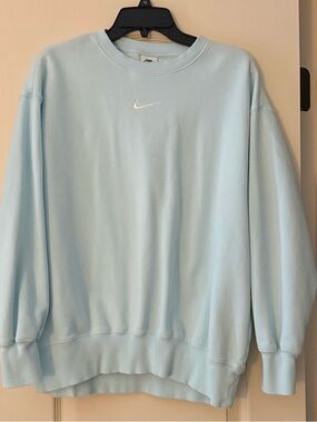 Nike Pastel Blue Crewneck Sweatshirt with White Swoosh